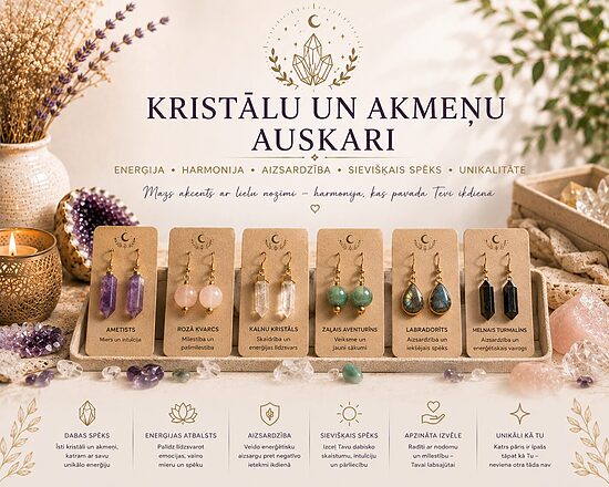 Dabīgo Akmeņu un Kristālu Auskari