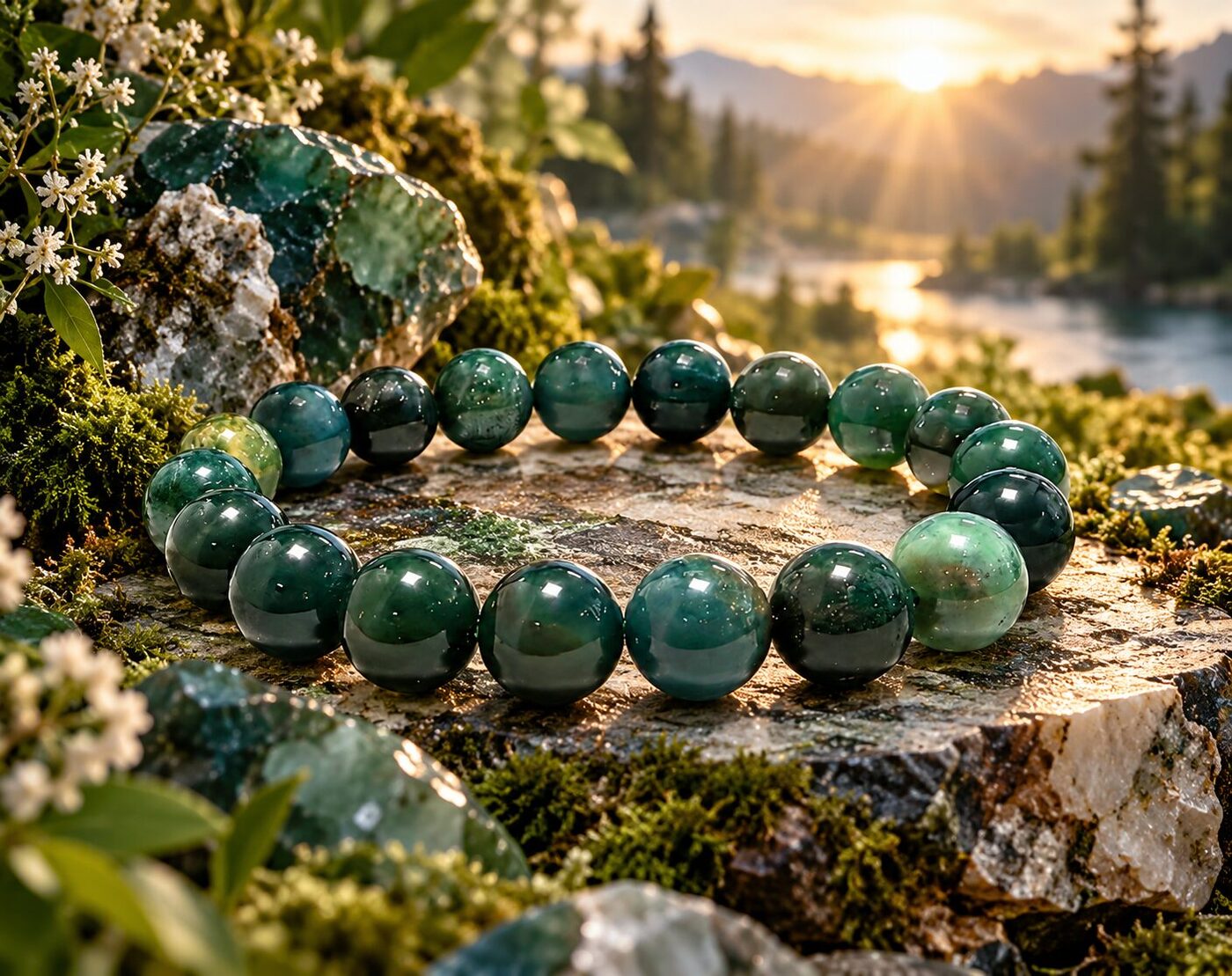 Sūnu Ahāta Rokassprādze 10 mm Dabīgā