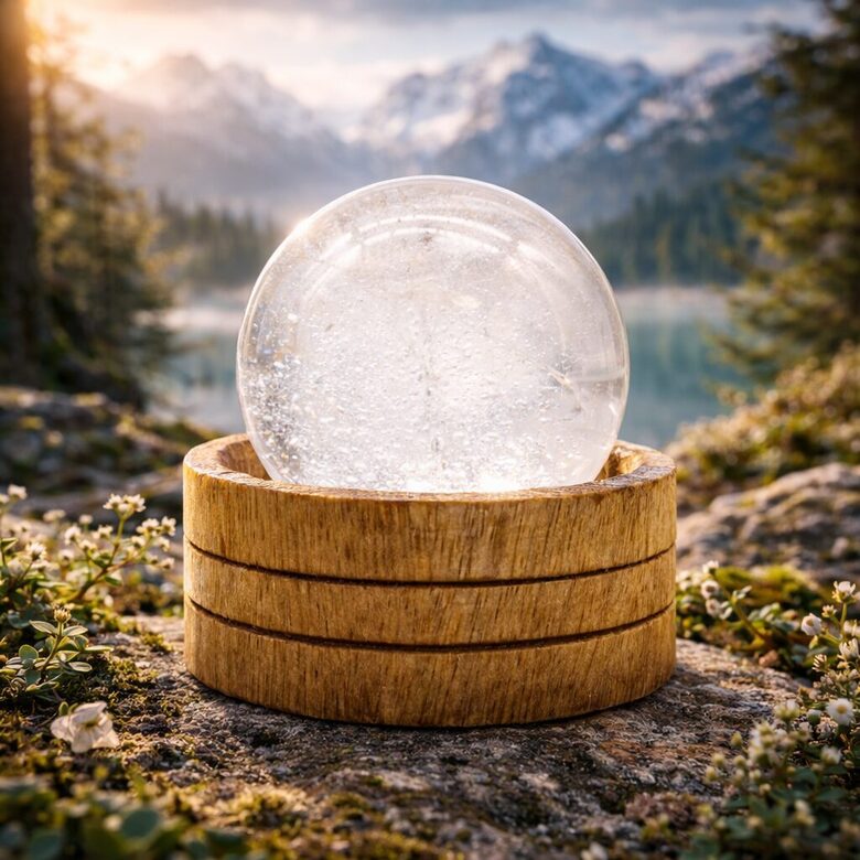 Gemstone Crystal Sphere 5*6cm- Clear Quartz with Stand