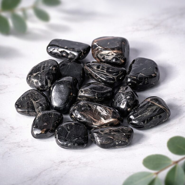 Black Tourmaline B-quality tumbled stones