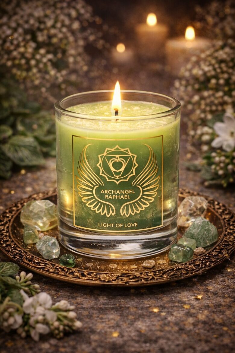 Scented votive candle archangel Raphael chakra 4