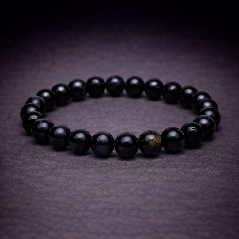 Bracelet blue tiger eye elastic