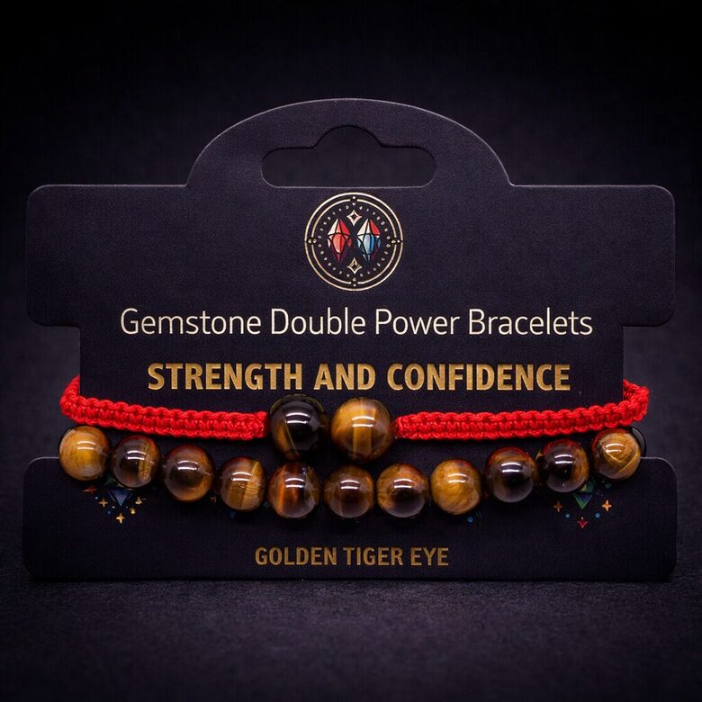 Gemstone Double Power Bracelets - Tiger Eye