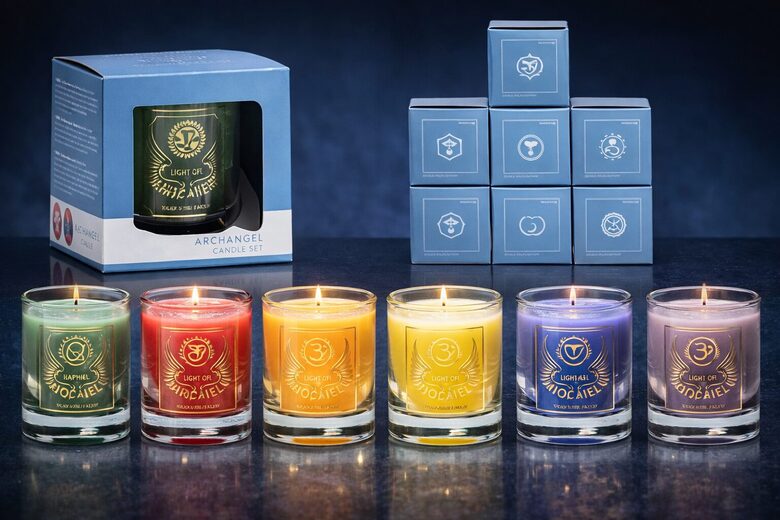 Set: 7, Scented Votive Archangel Candles