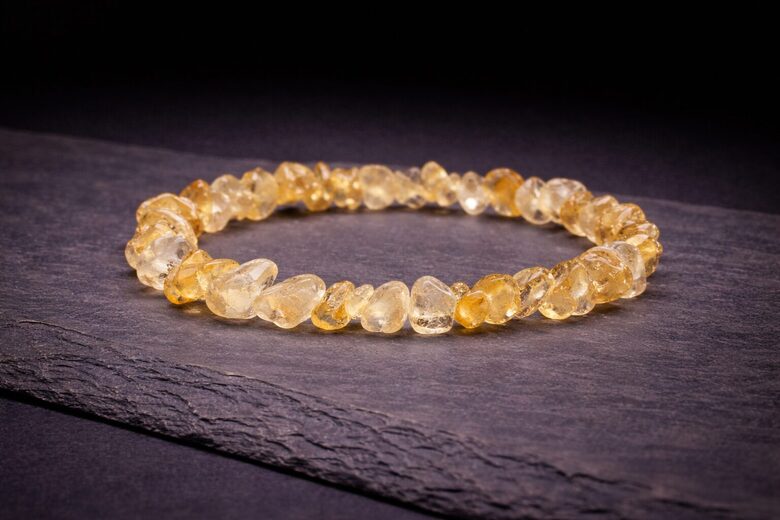 Bracelet citrine chips elastic