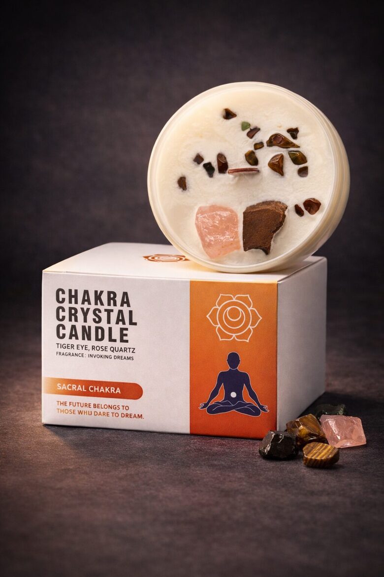 Chakra Crystal Candle - Sacred Chakra