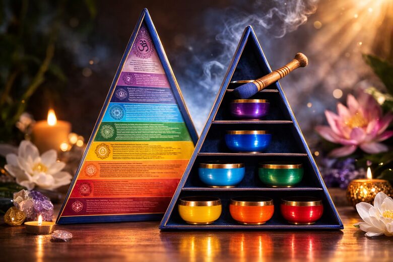 Set of 7 Chakra Singing Bowls with Symbols