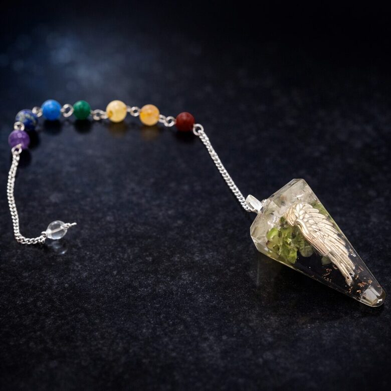 Orgonite Power Chakra Pendulum – Angel Wing