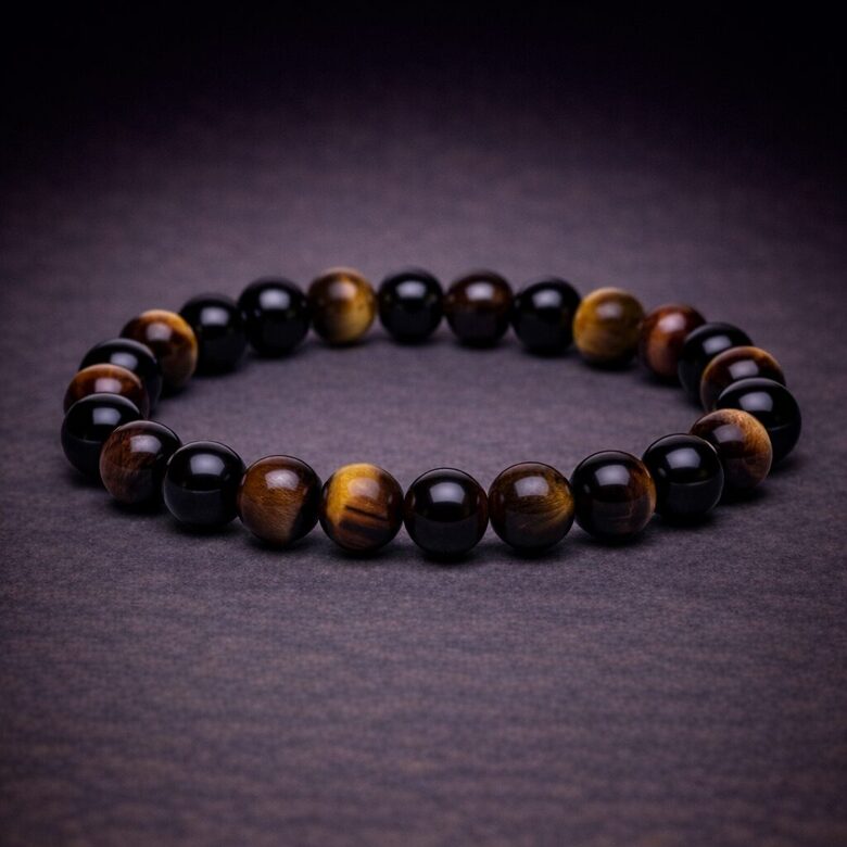 Bracelet hematite/obsidian/ tiger eye elastic