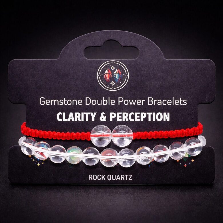 Gemstone Double Power Bracelets - Rock Quartz