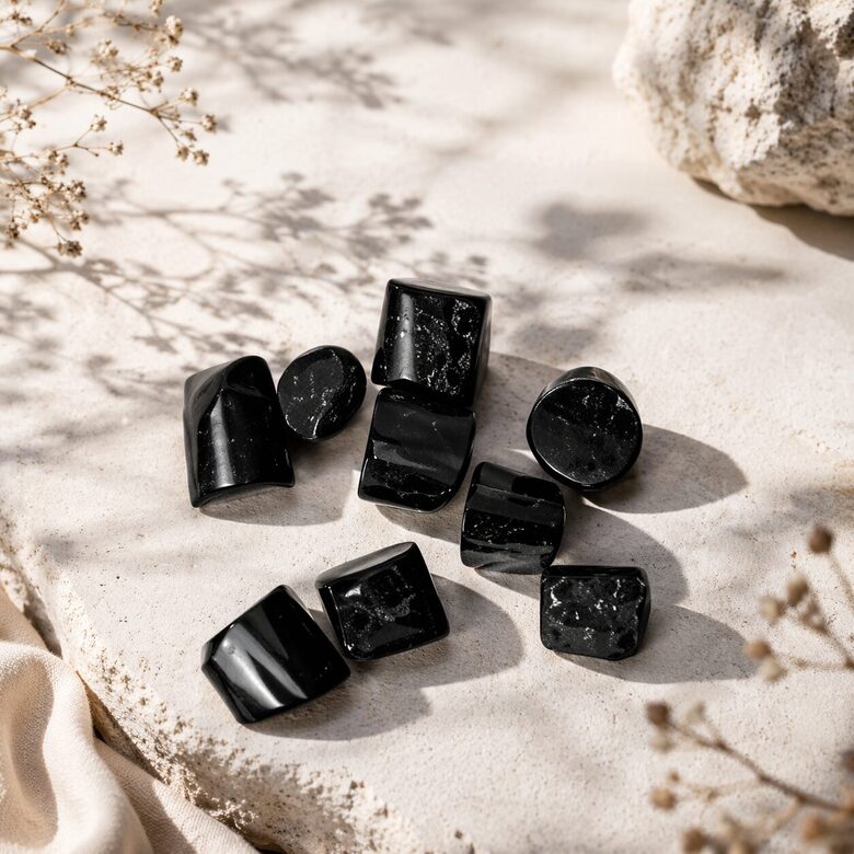 Melnais turmalīns – Pulēts akmens