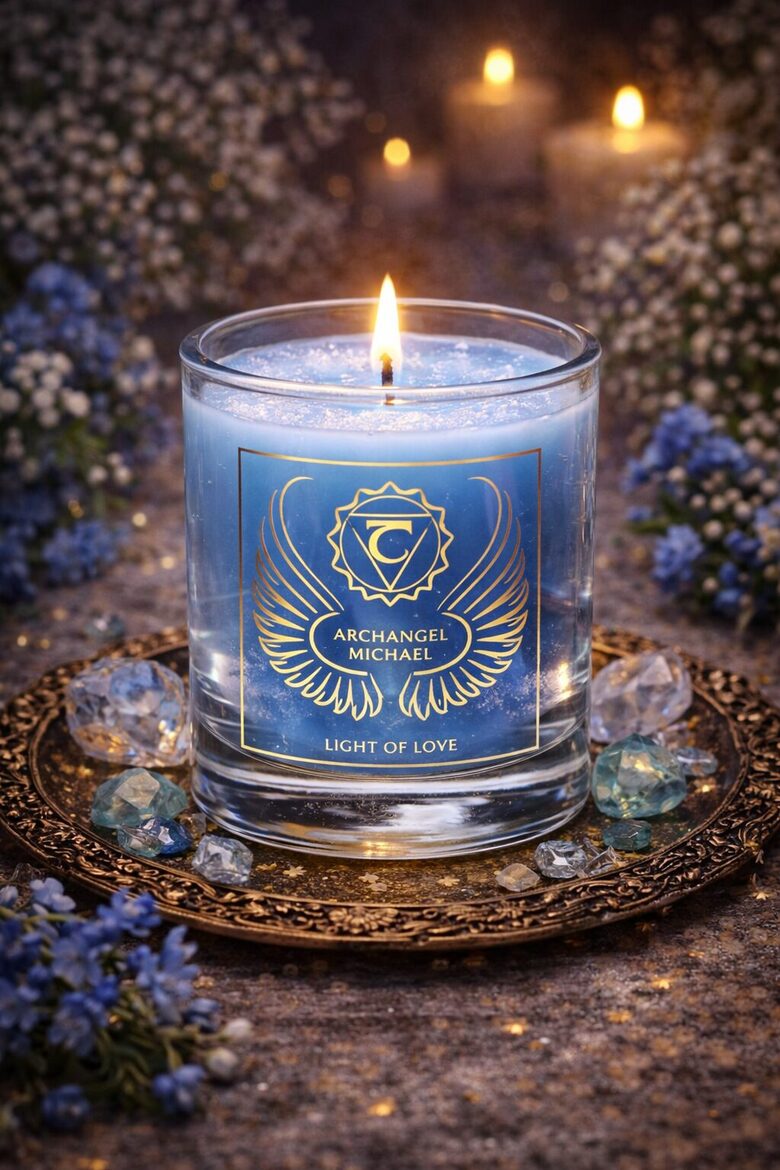 Scented votive candle archangel Michael chakra 5