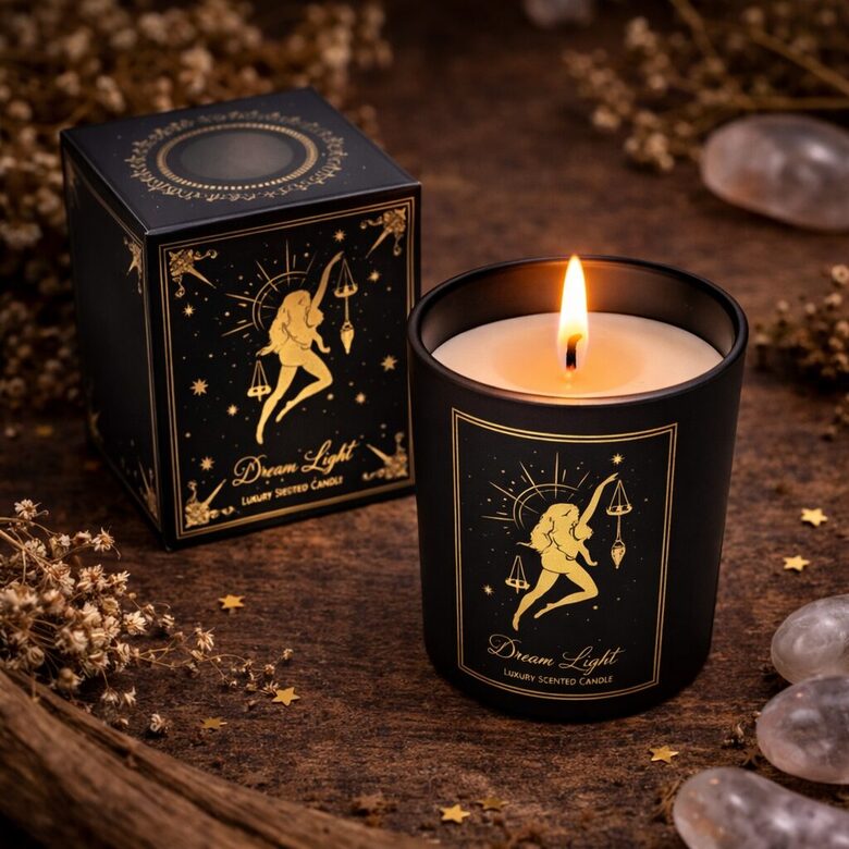 Manifestation candle Divine Goddess in glass