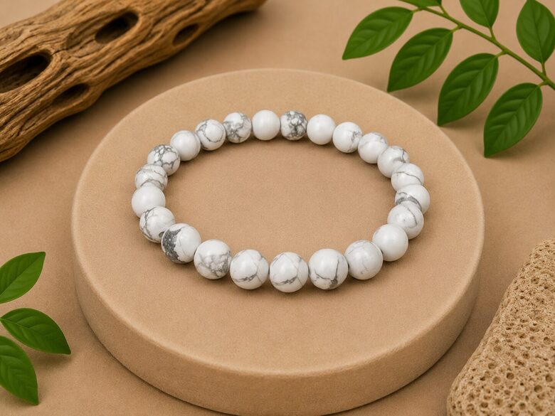 Howlite Bracelet A 8 mm – Natural Gemstone for Calmness and Emotional Balance