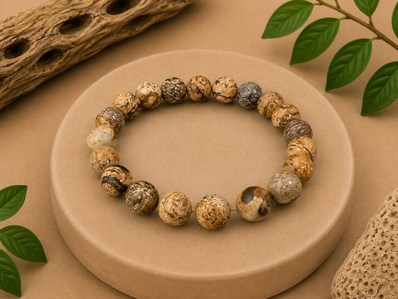 Landscape Jasper Bracelet A 8 mm – Natural Gemstone for Stability and Inspiration