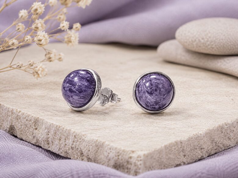 925 Sudraba Auskari ar Čaroītu AA 8 mm(Nagliņas)