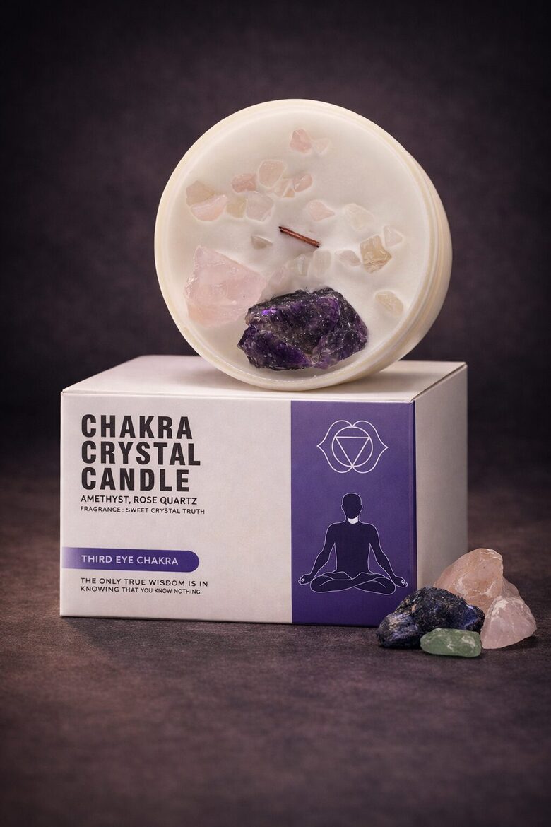Chakra Crystal Candle - Third Eye Chakra