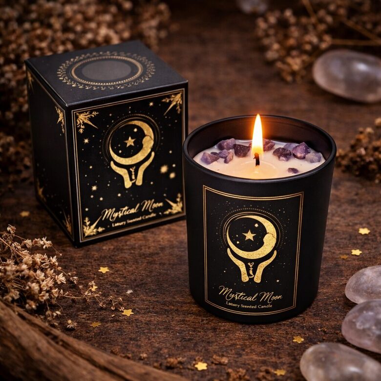 Manifestation candle Purifying Moon in glass