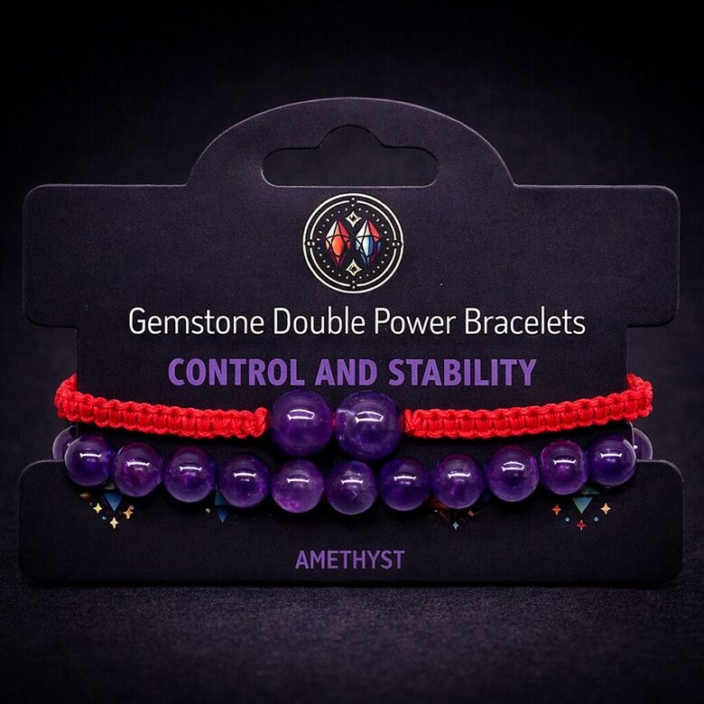 Gemstone Double Power Bracelets - Amethyst