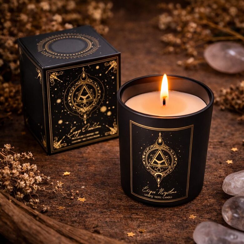 Manifestation candle Eye of Providence in glass