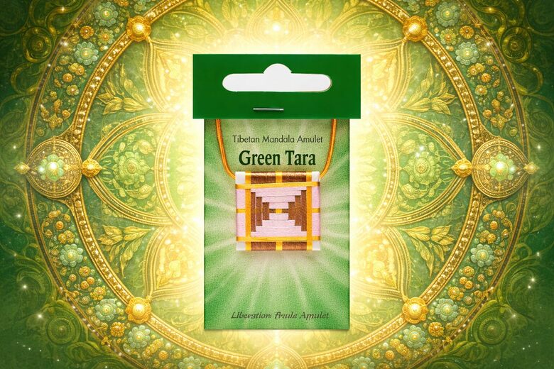 Tibetan Mandala Amulet – Green Tara | Protection Talisman with Mantra
