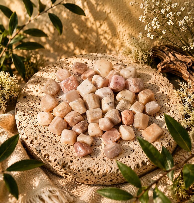 Mēness akmens (dabīgais) – slīpēti akmeņi