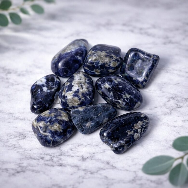 Sodalite tumbled stones