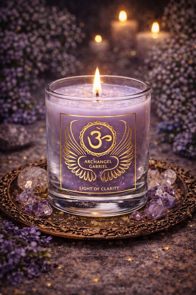 Scented votive candle archangel Gabriel chakra 7