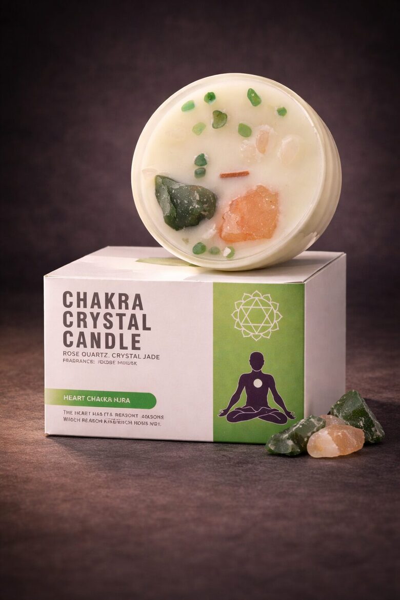 Chakra Crystal Candle - Heart Chakra