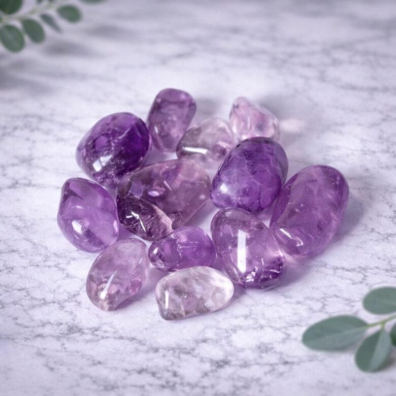 Amethyst tumbled stones