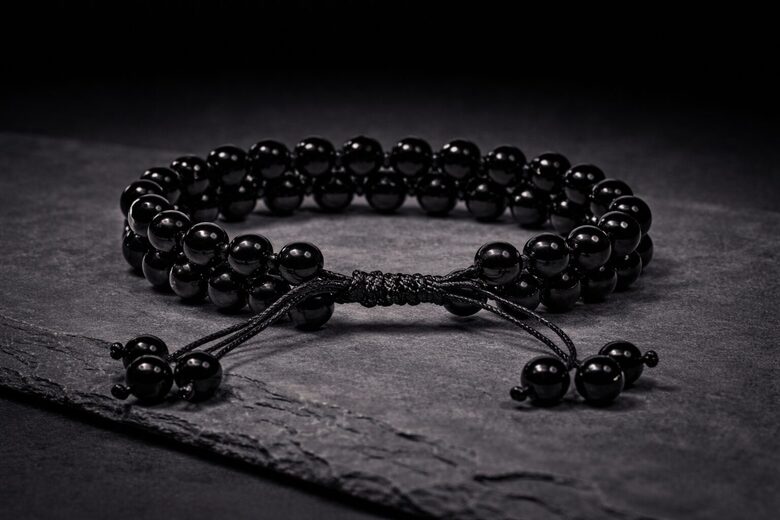 Aproce no melnā ahāta, dubultā lodīšu rinda, regulējama