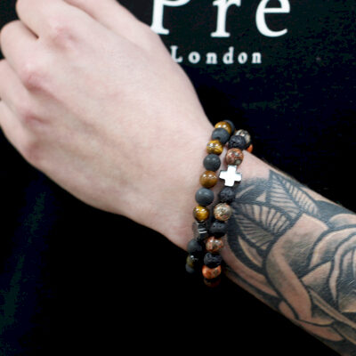 Gemstones Friendship Bracelets - Power - Tiger Eye & Black Stone