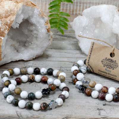 Gemstones Friendship Bracelets - Peace - Picasso Jasper & White Howlite FGB-05