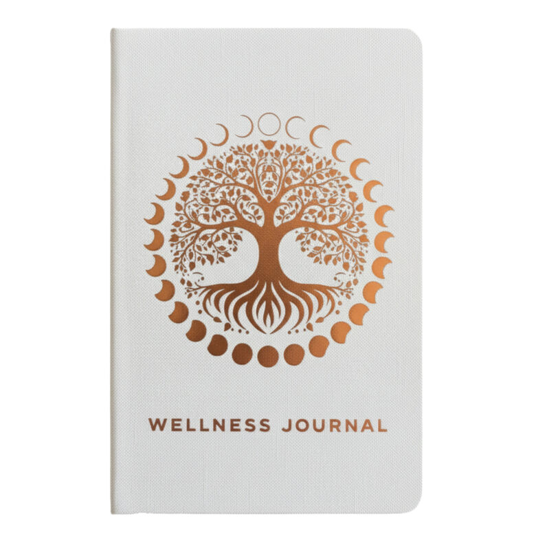 White and Rose Gold Wellbeing Journal - 120 pages - Tree of Life