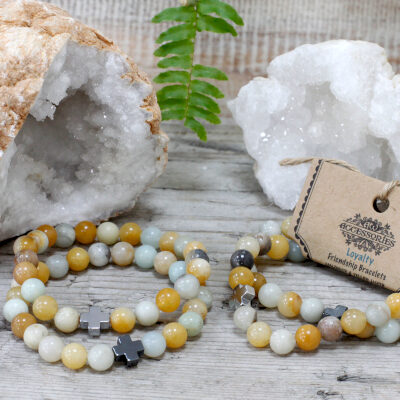 Gemstones Friendship Bracelets - Loyalty - Amazonite & Yellow Jasper