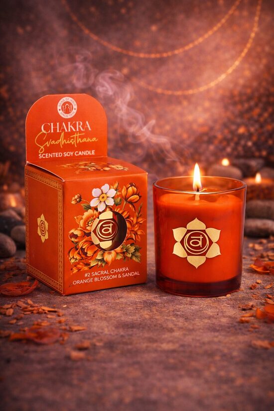Natural Soy Wax Candle – Svadhisthana (Sacral Chakra) – Orange Blossom & Sandalwood