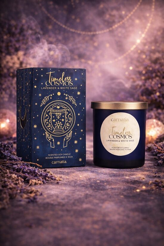 Natural Soy Wax Candle – Lavender & White Sage-Timeless Cosmos