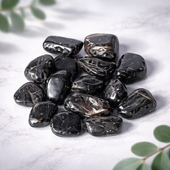 Black Tourmaline B-quality tumbled stones
