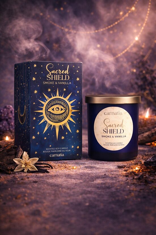 Natural Soy Wax Candle – Smoke & Vanilla-Sacred Shield