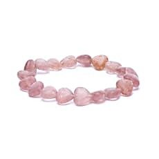 Elastīgā aproce ar zemeņu kvarcu sirsniņu formā