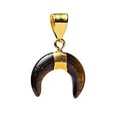 Tīģera acs kulons pusmēness formā