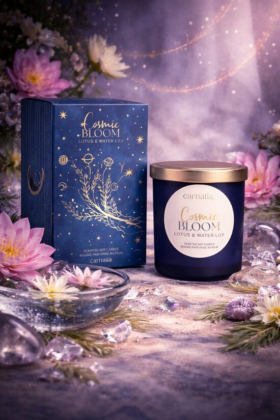 Natural Soy Wax Candle – Lotus & Water Lily-Cosmic Bloom