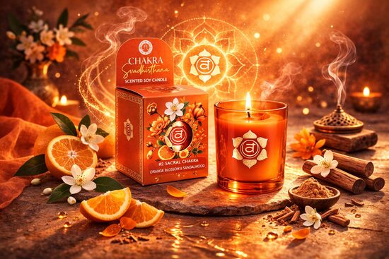 Natural Soy Wax Candle – Manipura (Solar Plexus Chakra) – Green Tea & Lemongrass