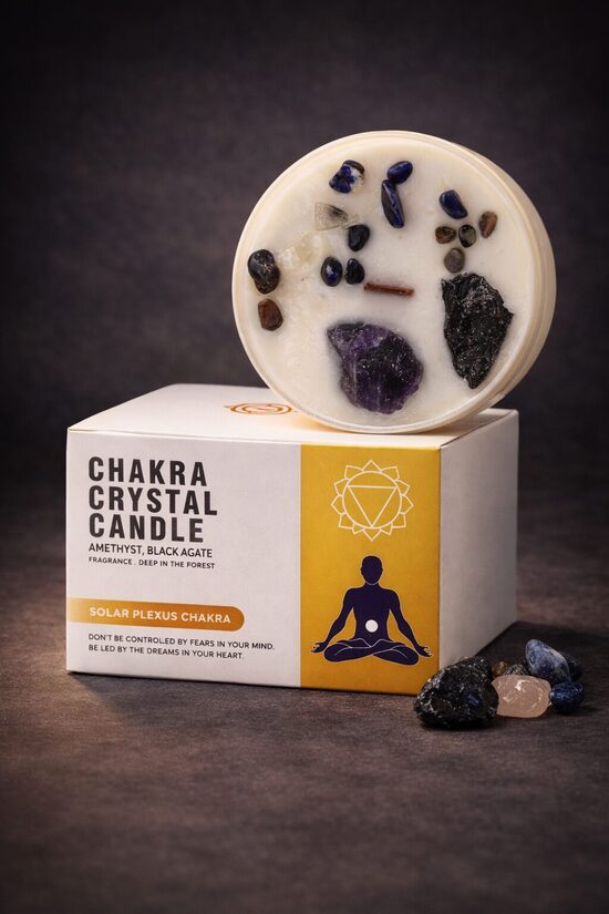 Chakra Crystal Candle - Solar Plexus Chakra