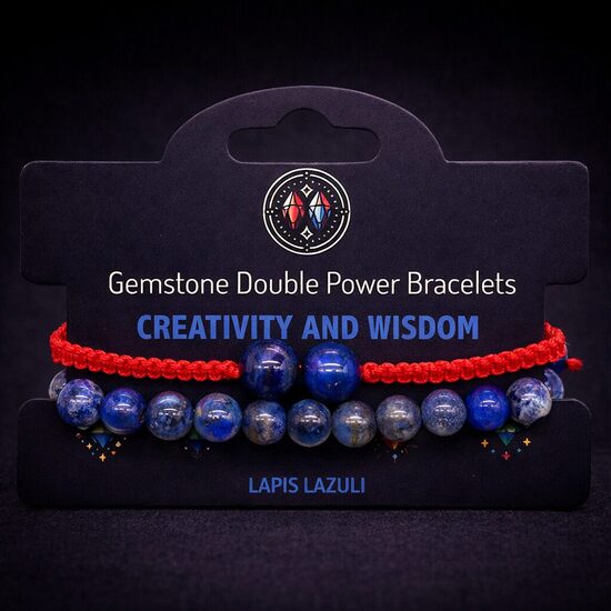 Dārgakmeņu dubultā spēka rokassprādzes - Lazurita