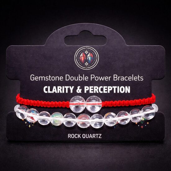 Dārgakmeņu dubultās jaudas rokassprādzes - kalnu kvarcs