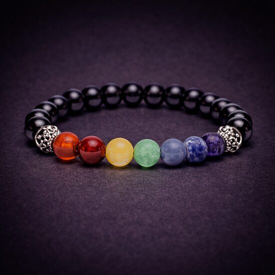 Čakru aproce ar hematītu, elastīga