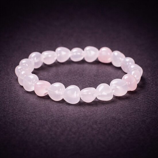 Elastīgā aproce ar rožkvarca sirsniņām