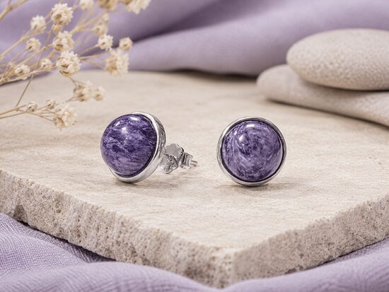 925 Sudraba Auskari ar Čaroītu AA 8 mm(Nagliņas)