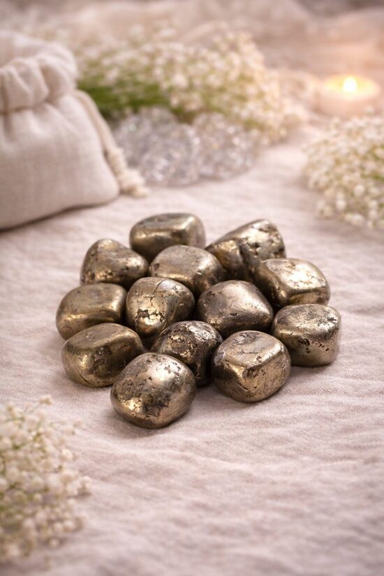 Pirīts pulēts akmens